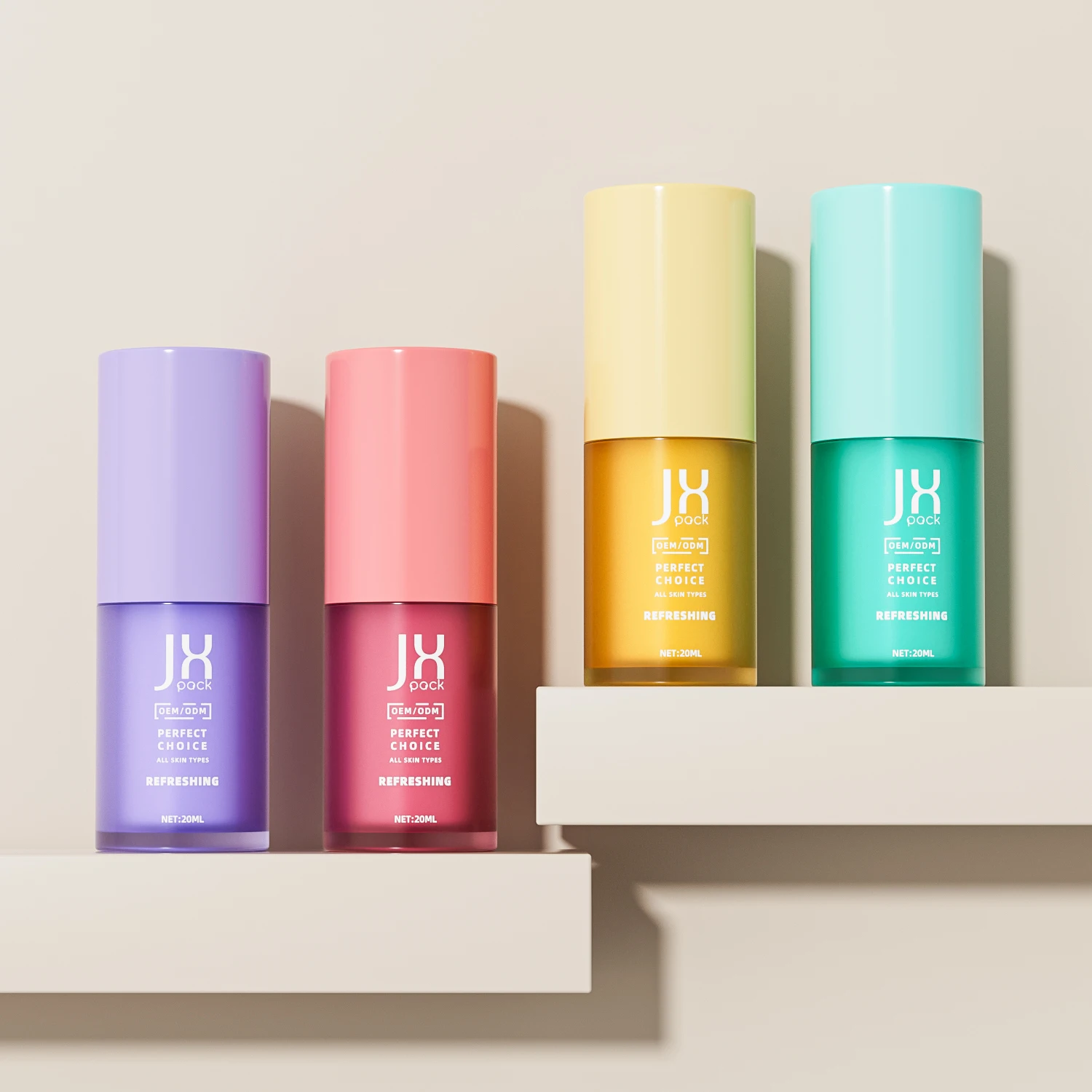 Sustainable refillable double wall 20ml 30ml 50ml airless pump cosmetic acrylic plastic bottle for lotion serum skincare