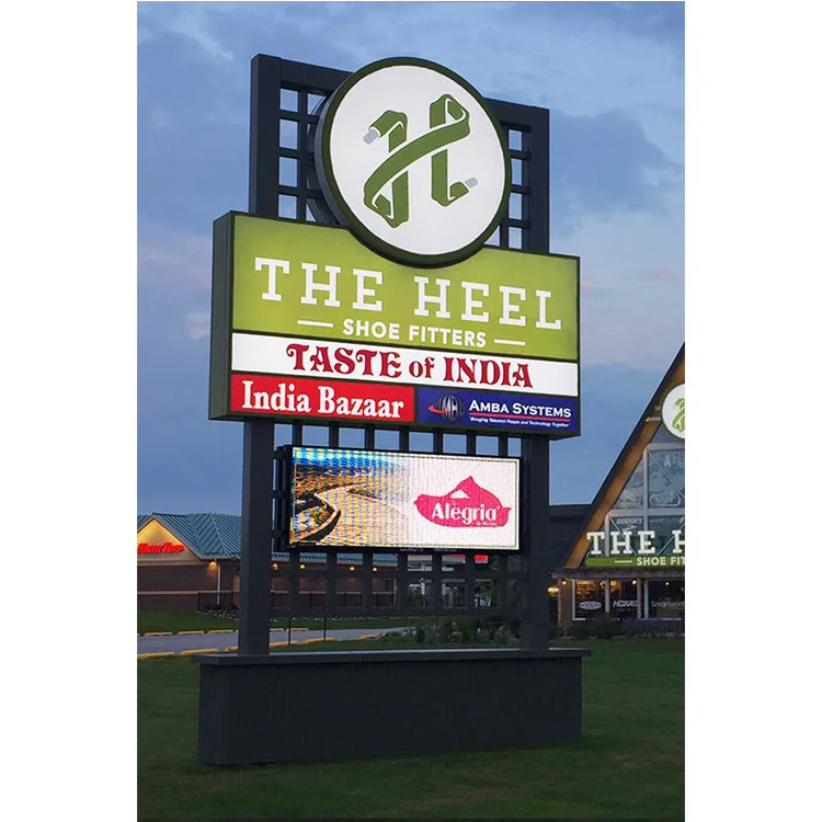 Manufacturer Price illuminated 3d Direction Led Signage Totem Signs Large Advertising Outdoor Monument Pylon Sign For Hotel