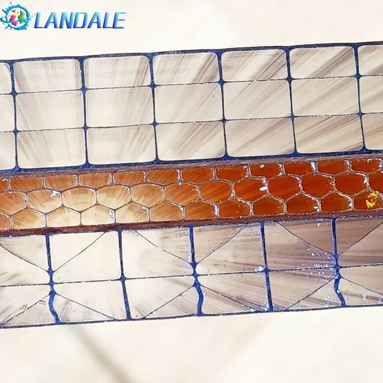 6mm 8mm 10mm UV extruded transparent honeycomb hollow polycarbonate sheet greenhouse garden roof popular