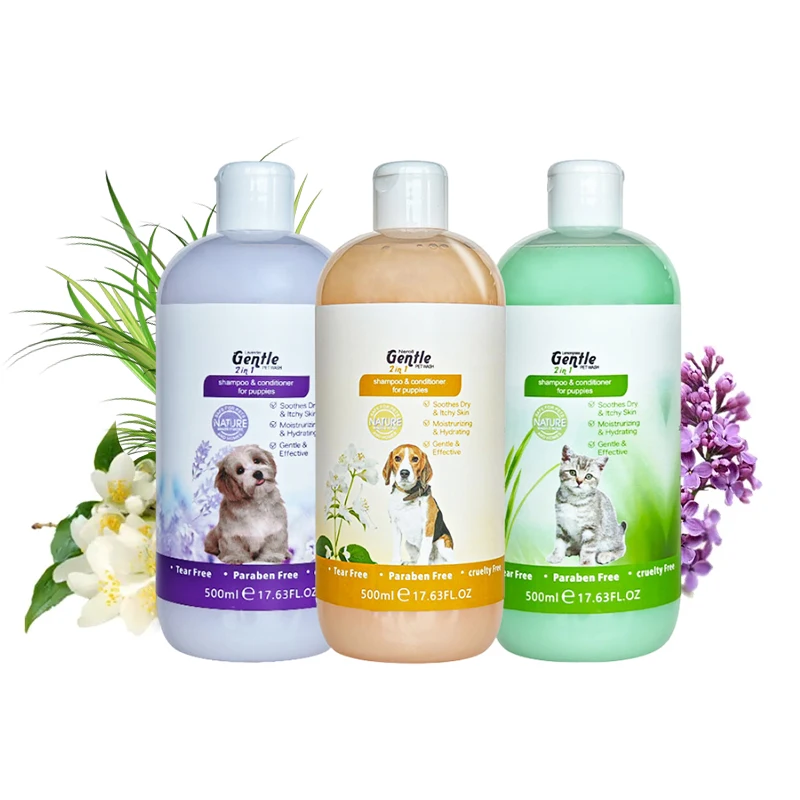 OEM Customized Private Logo Pet Cat Dog Shower Washing Natural Organatic Shampoo and Conditioner