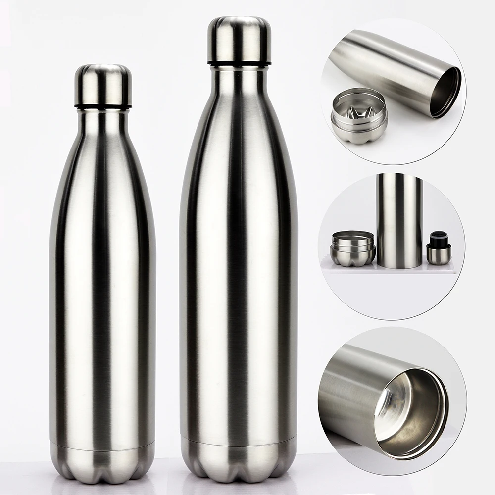 FX Factory 750ml Vacuum Bottle Containable Water Bottles Stainless Steel Insulated Cola Water Flask with Money Protein Storage