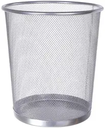 Home kitchen paper basket cheap storage silver metal mesh trash bin
