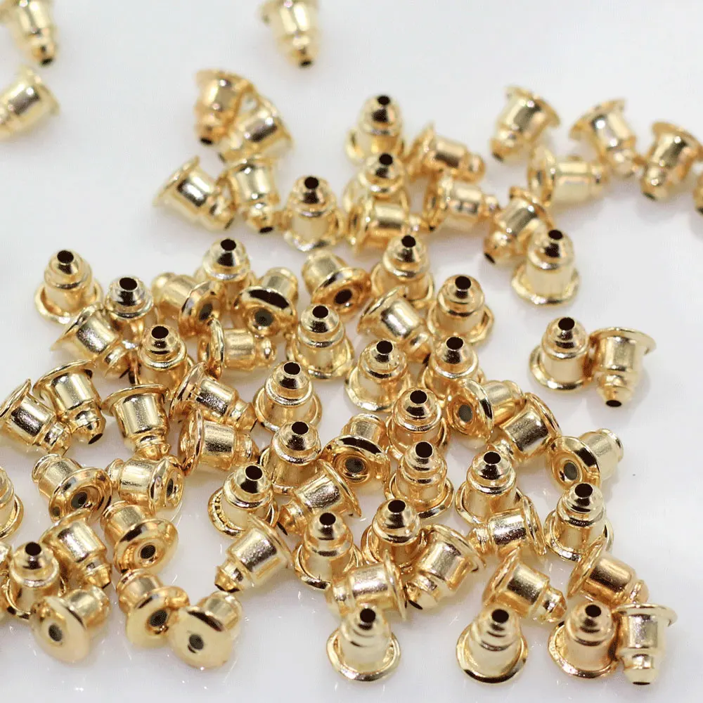 Wholesale 5mm Sliver Gold Metal Earring Safety Backs for Fish Hook Earrings Accessories