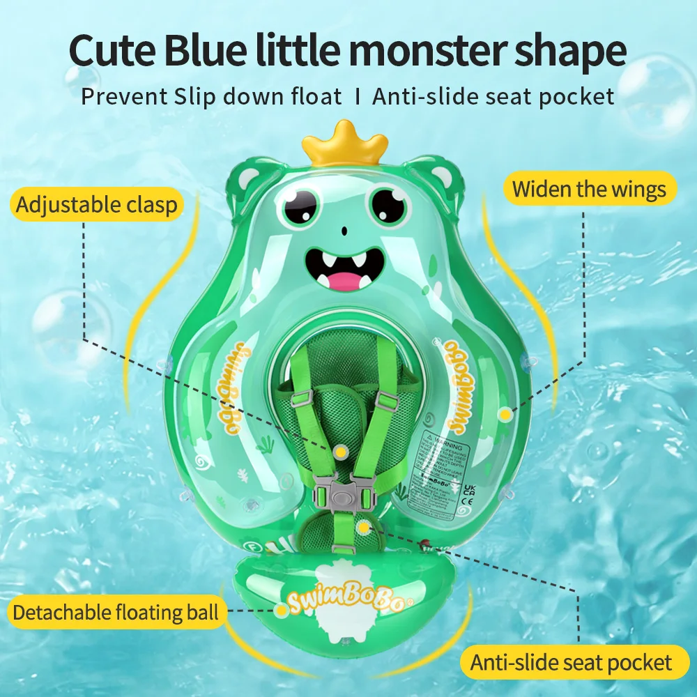 Swimbobo Kids Green Inflatable Floating Swimming Safe Floats Child Swim Pool For Babies Water Toy Ring PVC Baby Float In Summer