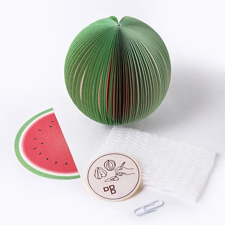 Custom sticky note pad Stationery Die Cut Fashion Adhesive Sticky Notes with fruit shape
