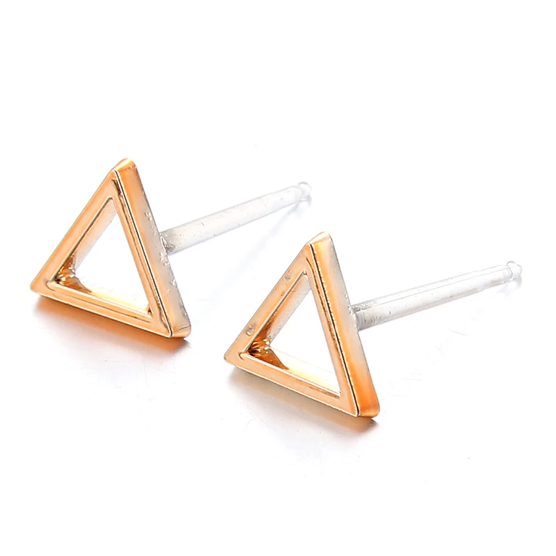 36 pairs of gold geometric triangle stars for ladies with round plastic resin crystal stud jewelry