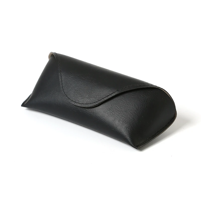 Black Leather sunglass cases eyeglasses cases sunglasses packaging Black magnet closure glasses case