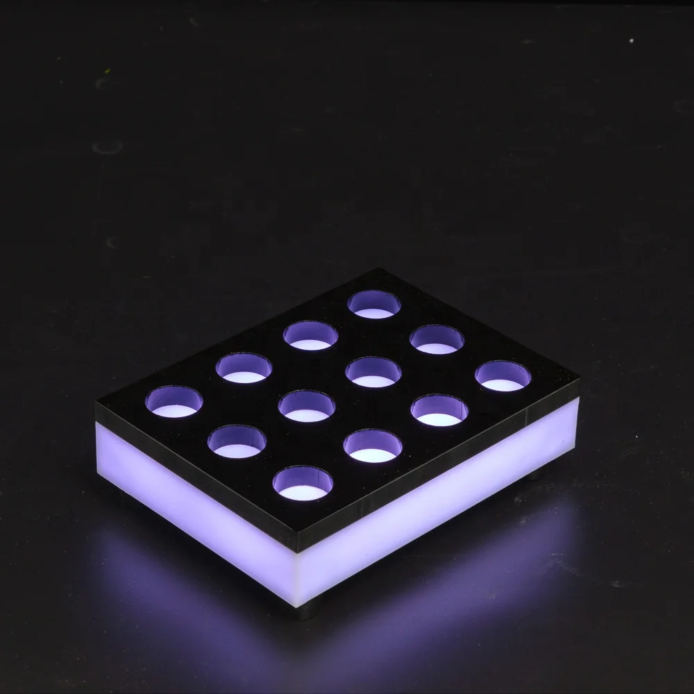 
Rodnn LED AcrylicRotate Shot Glass Serving Tray Glass Holder for 12 Shots 