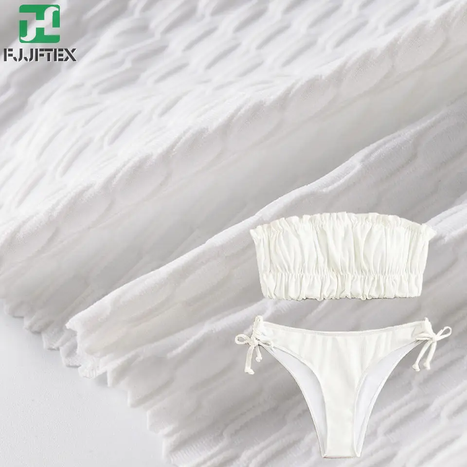 88%polyester 12%spandex white fabric upf 50 swimwear fabric bikini spandex fabric by yard