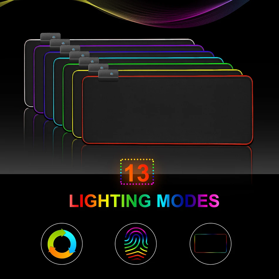RGB игровой большой коврик для мыши светодиодный компьютерный с подсветкой клавиатуры