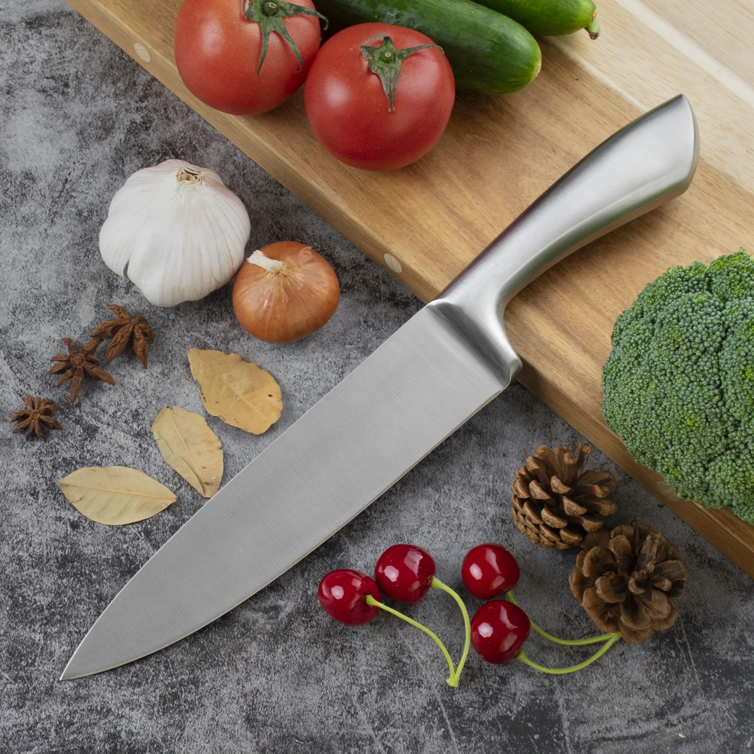 Ergonomic 8 inch 3cr13 Stainless Steel Kitchen Knife Hollow Handle Kitchen Chef Knife