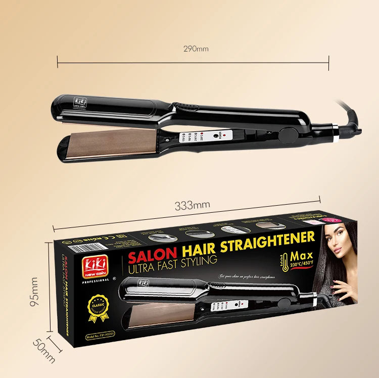 Wholesale Economical Adjustable Temperature PTC Heater Hair Straightener Brush Titanium Wide Plate Hair Straightener for Salon