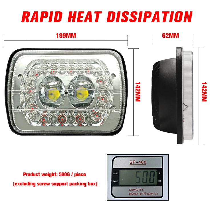 car accessories led lens led fog lights white yellow+colors flashing 7 inch led headlight led lights for motorcycle truck lights