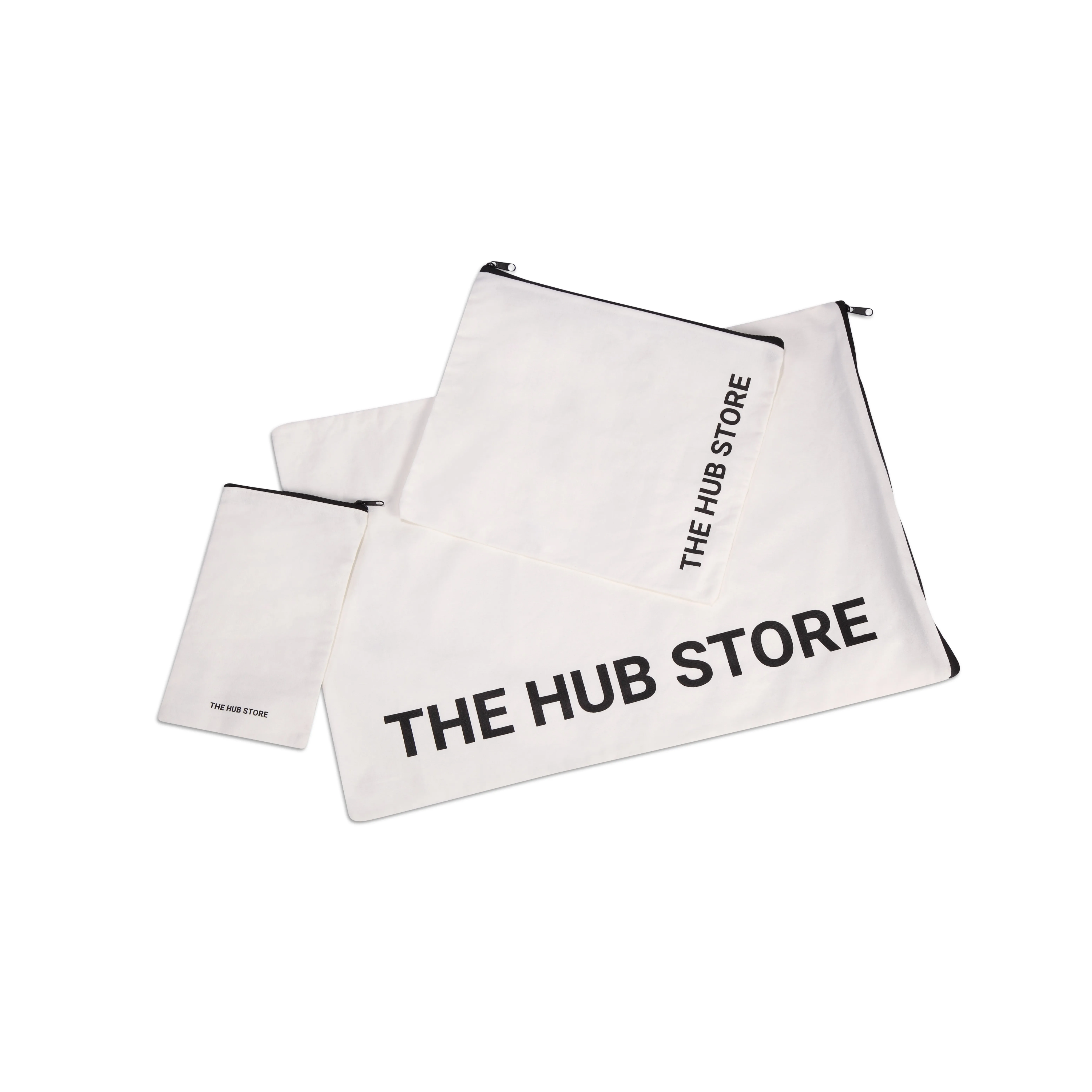 Customized Personalized black canvas cotton drawstring bag with double grosgrain satin ribbon jewelry pouch