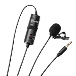 Original BOYA BY-M1 Professional Lavalier Microphone 6M Wire Mic Stereo Audio Recorder Interview Clip Microphone For DSLR Camera