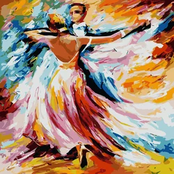Painting Cross Stitch Dancer Crystal Rhinestone Embroidery Pictures Street Dancing Couples Dancing Lover Paint by Numbers