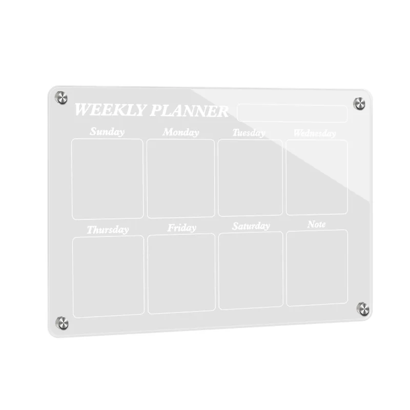 Customized Acrylic Message Notepad Transparent Dry Wipe Writing Memo Erasable Writing Magnetic Board
