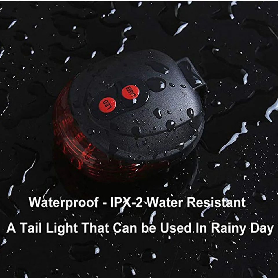 RTS AT New Waterproof Bicycle Tail Light Laser Mountain Bike Safe Warning Tail Light 5 LED Cycling Rear Light