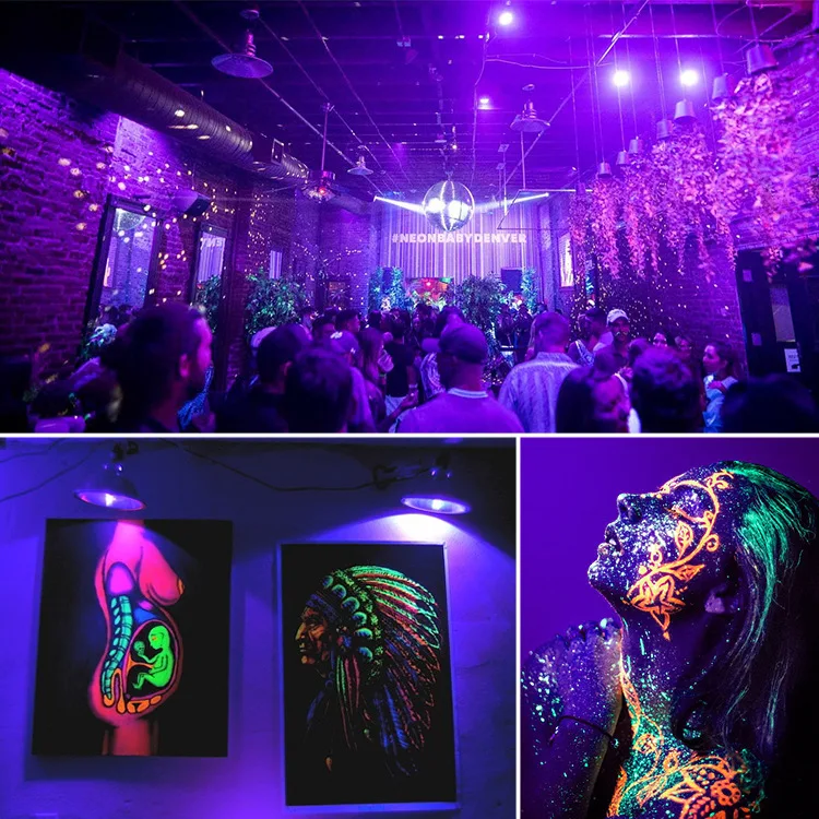 UV Black Light Bulbs 15W(100w Equivalent) BR30 E26 Medium Base UVA Level 385-410nm Glow-in-The-Dark UV Blacklight for Paints