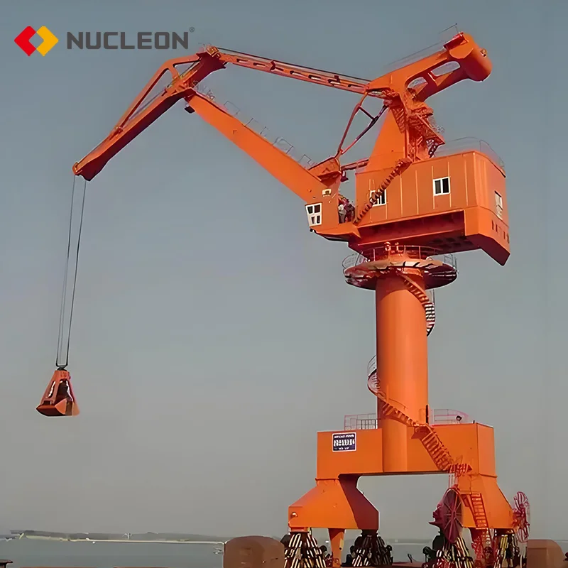 Mobile Harbor Container Lift 40T Hydraulic Pedestal Single Jib Portal Crane