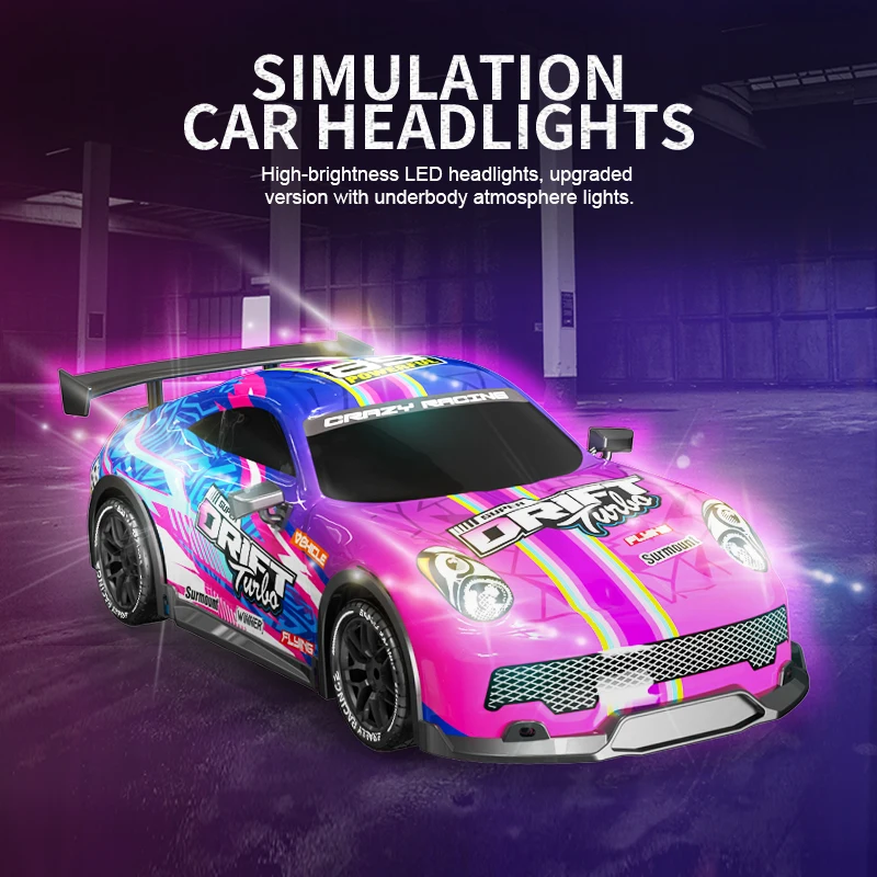 1/16 4WD RC Drift Car Hobby Toy 2.4G Remote Control Sport Racing Vehicle Stunt Car Kids Mini High Speed RC Truck Toy With Light