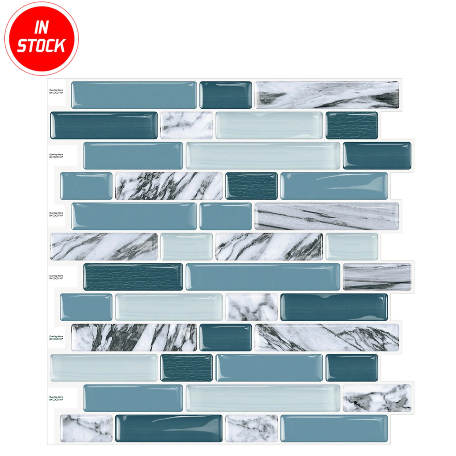 Moq 10-sheet 3d waterproof heat abdcwater resistant 2.5mm crystal glass peel and stick subway backsplash wall thin tile stickers