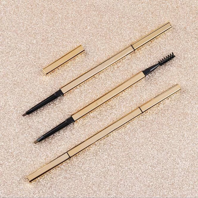 2in1 private label waterproof eyebrow pencil makeup cosmetic double ended natural eye brow pencil with brush