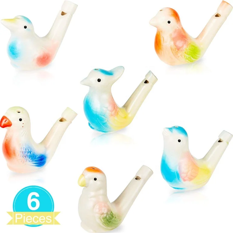 Bird Water Whistles Porcelain Bird Water Whistle Colorful Ceramic Bird Whistles Toys for Kids Birthday Gift, Easter Gift