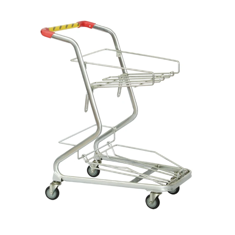SXD-5 metal unfoldable shop trolley with basket supermarket shopping basket trolley