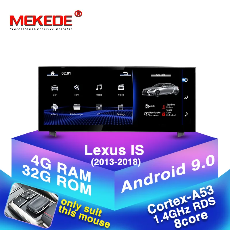 Автомагнитола Mekede на Android 2013 с восьмиядерным процессором GPS-навигацией радио для LEXUS IS S8K 2018-10 25 Автомобильный мультимедийный проигрыватель аудио видео плеер дюйма 4 + 32 ГБ