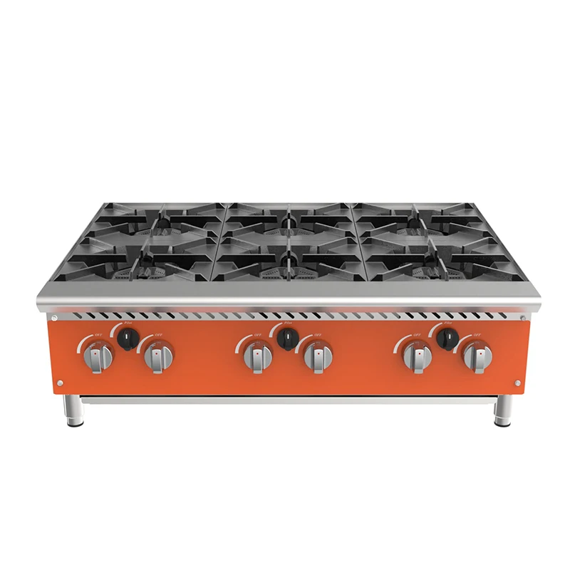 Factory Price Professional Restaurant Kitchen Commercial Cooktop Stainless Steel Gas Burner Stove Countertop