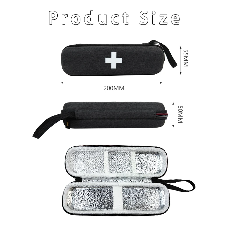 Portable Insulation Cooling Pack Waterproof Leakproof Tin Foil PEVA Material EVA Case for Insulin Syringe Storage Protective Box