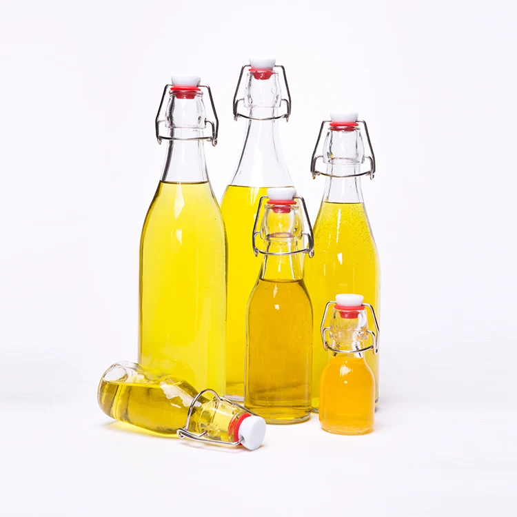Распродажа, стеклянная бутылка для напитков с круглым дном и откидной крышкой, 250 мл, 500 мл, 1000 мл