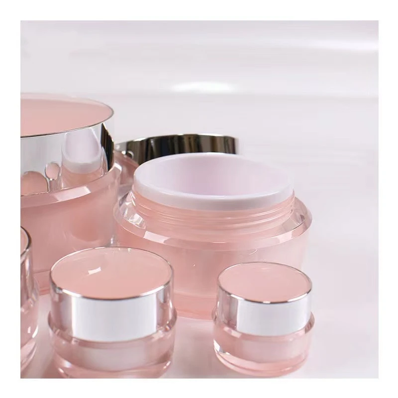 15g  20g 30g 50g  pink cylinder round shape acrylic cream jar / cosmetic jar / eye cream container for skin care