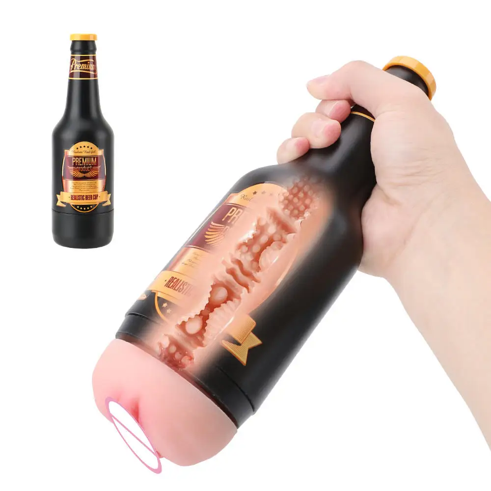 Portable Beer Bottle Soft Ora Pussy Real Vagina Erotic Tools Artificial Pussy Vagina Male Masturbator