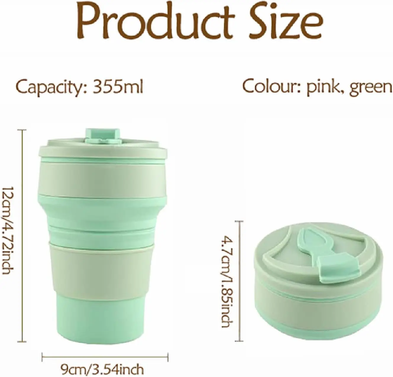 silicone collapsible coffee mug Food Grade Silicone Portable Folding Travel Cup Sport Bottle with Lids for Kids Adults