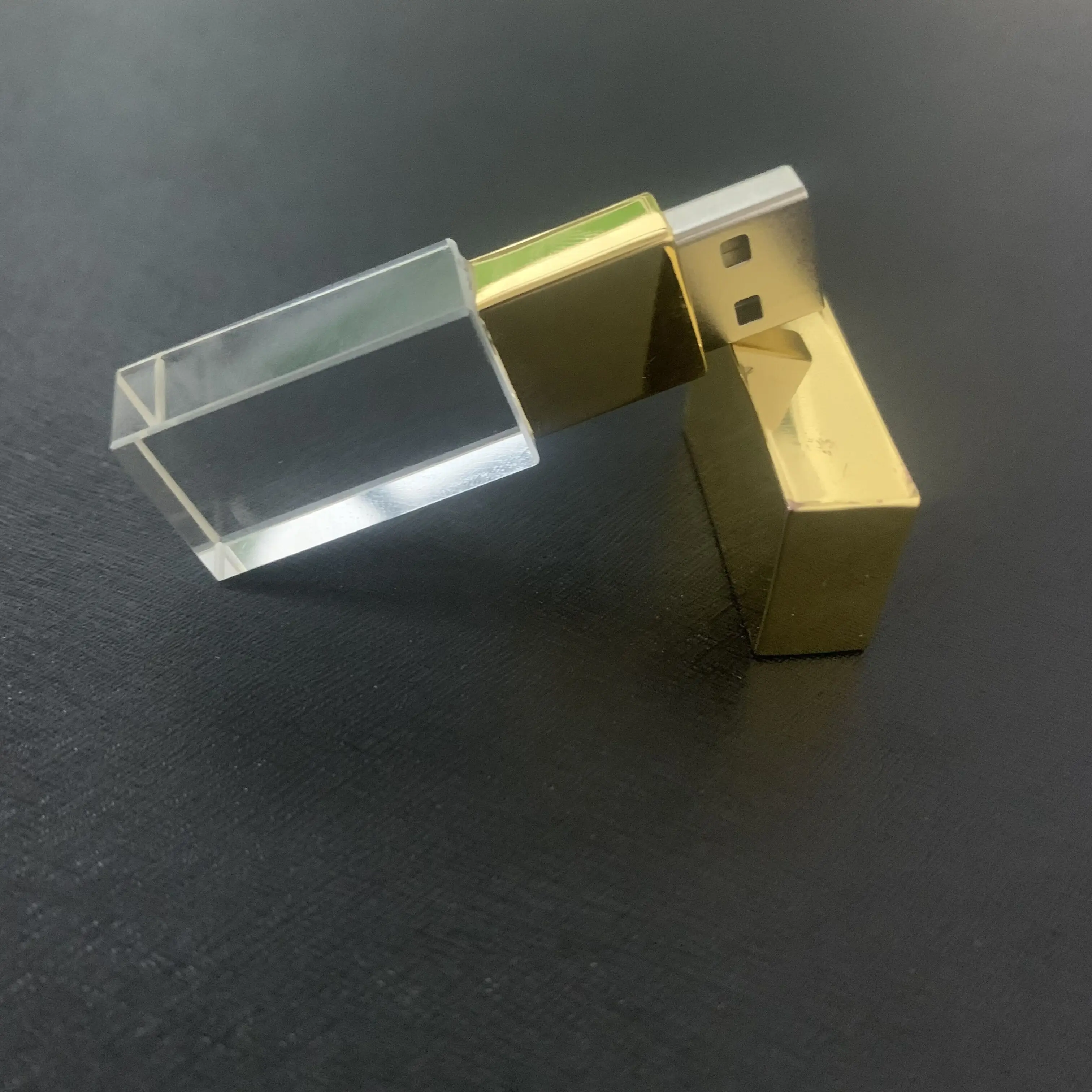 Rose Golden Glass Romantic Wedding Gifts Crystal Flash Drives 8 GB Custom LOGO Glass 32gb Transparent USB Sticks