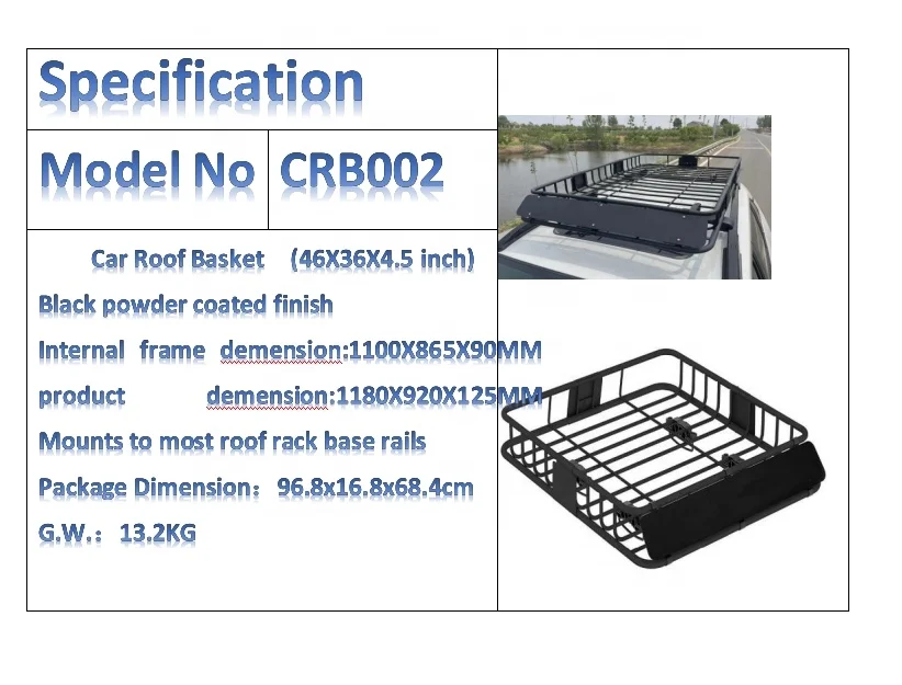 43X39X6 inch CAR Roof Rack Basket Rooftop Cargo Carrier Car Top Luggage Holder Universal for SUV Cars