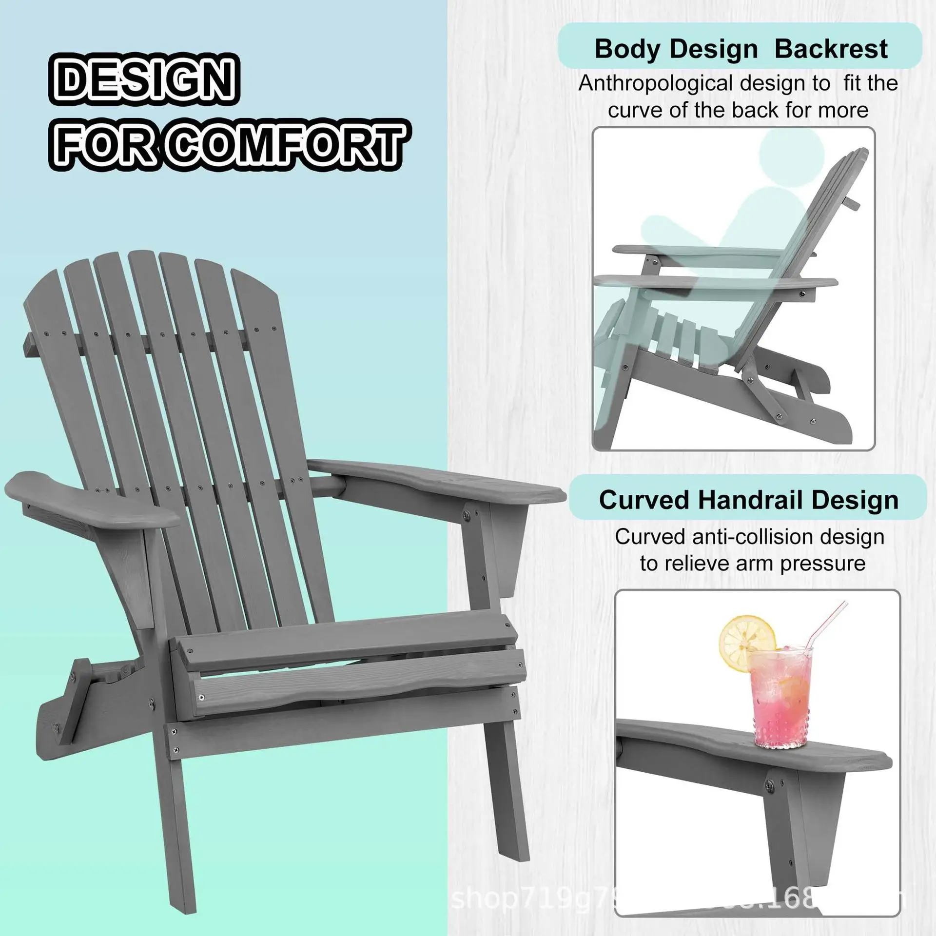Home Eco-friendly Modern Wholesale Outdoor Pool Furniture Plastic Wood Hdpe Adirondack Chair CJ-010