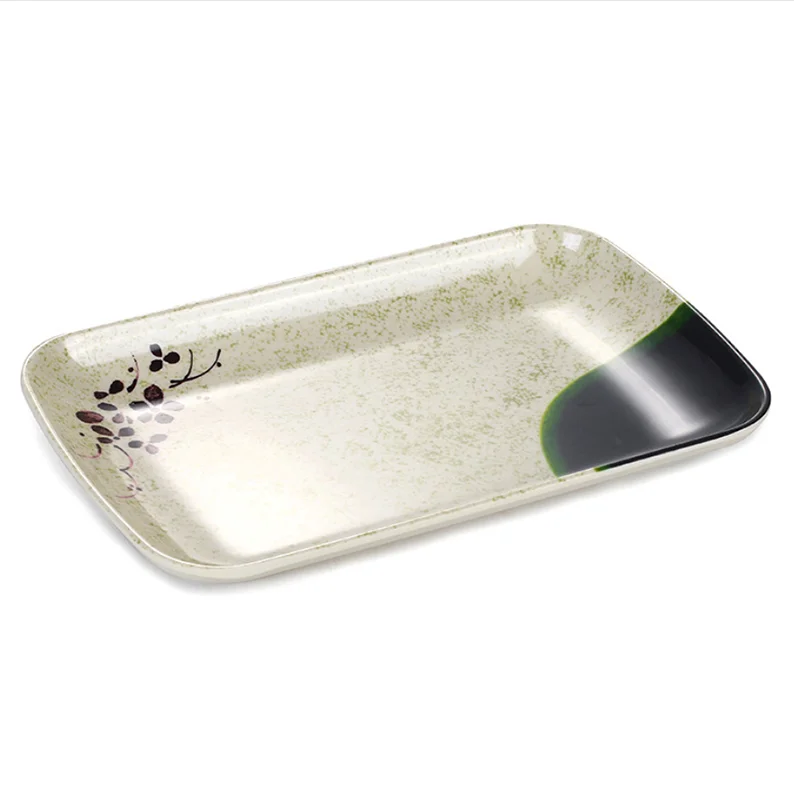 custom printed rectangular hard rolling tray melamine food drink serving trays