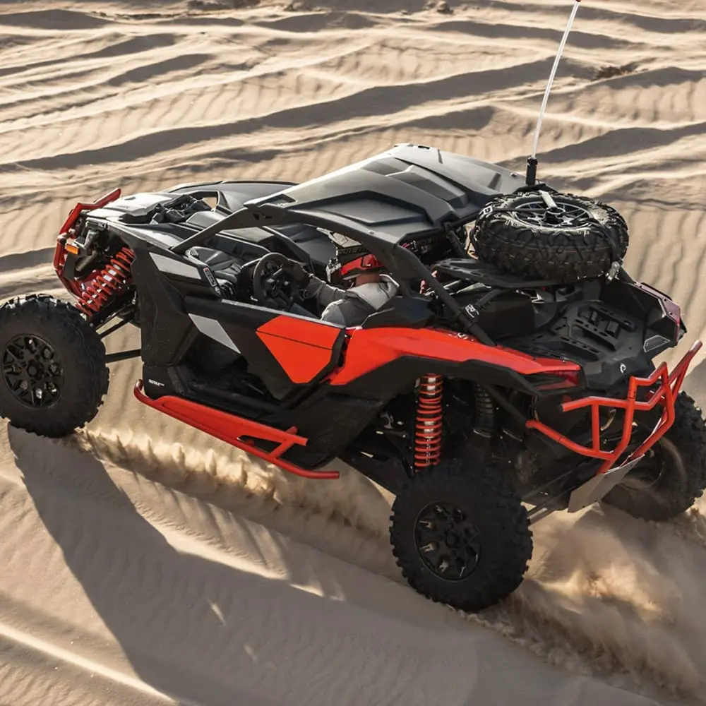 UTV Rock Sliders Red Side Nerf Bars Fit for Can-Am Maverick X3/Turbo/R 2 Door 2017-2022