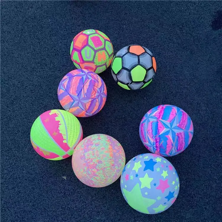 New Product Children Led Toy Flash Light Up Rebound Ball Inflatable Ball Football Outdoor Luminous Juggling Ball