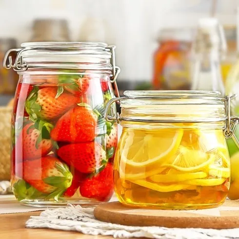 Glass storage jar 500ml 750ml 1000ml 1500ml 2000ml 3000ml storage bottles jars  glass jar with lids