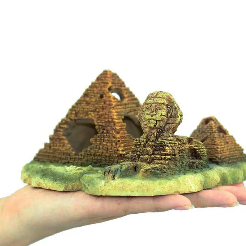 Custom Shaped Resin Egyptian Pyramids for Fish Tank Wholesale Landscape Aquarium Decoration Accessories
