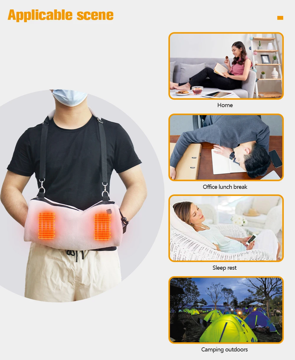 Newest Winter White Color 5V Heated Hand Muff Battery Operated Pouch Electric Warmer for women men