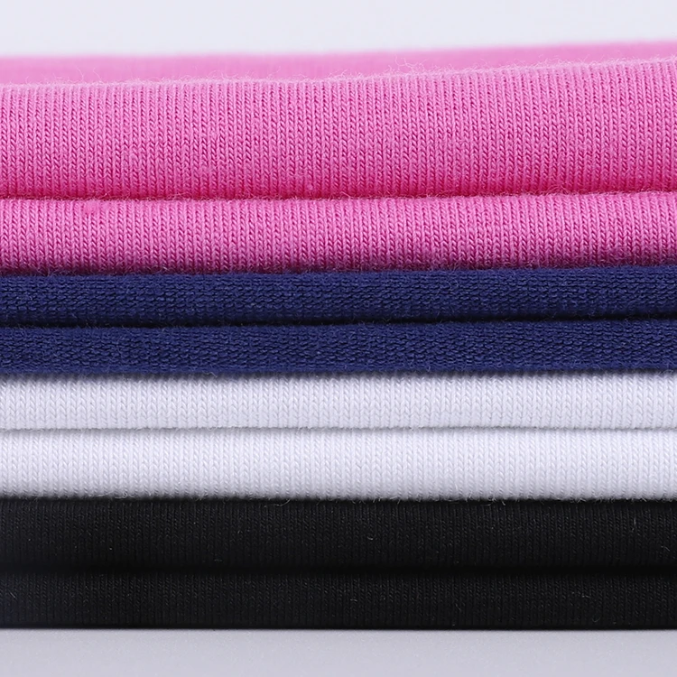 
High Quality Plain Pink Soft Cheap Summer Soft Stretchy 57% Cotton 38% Modal T Shirt Jersey Fabric Clothes 
