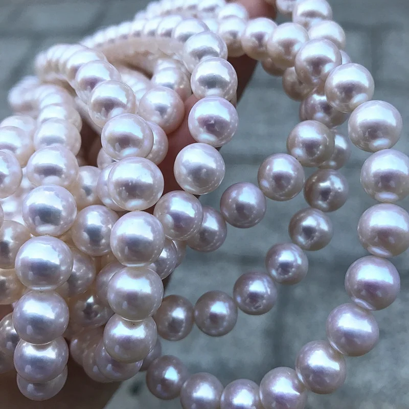 2022 Fengzuan jewelry 7mm 8mm 10mm 4A natural freshwater pearl string real natural pearl diy bracelet necklace jewelry