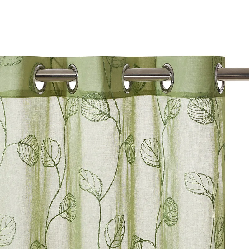 Modern simple embroidery curtain shading blackout curtain fabric vertical curtains for the living room