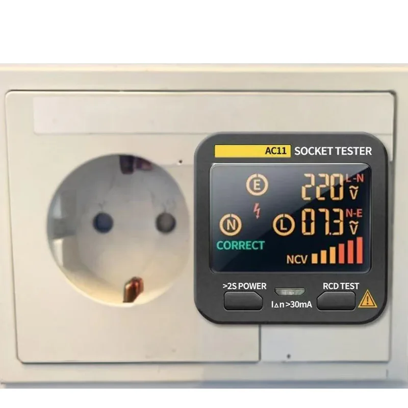 Portable GroundTrust Socket Earth Tester with LED Display Grounding Tester with UK AU EU US Plug