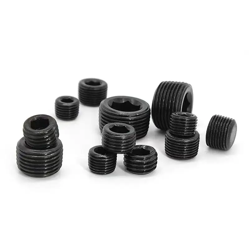 NPT Male Pipe Plug Fitting,Carbon Steel Male Socket Allen Head Plugs, Pipe Plug Fitting Internal Hex Allen Head Socket Screw